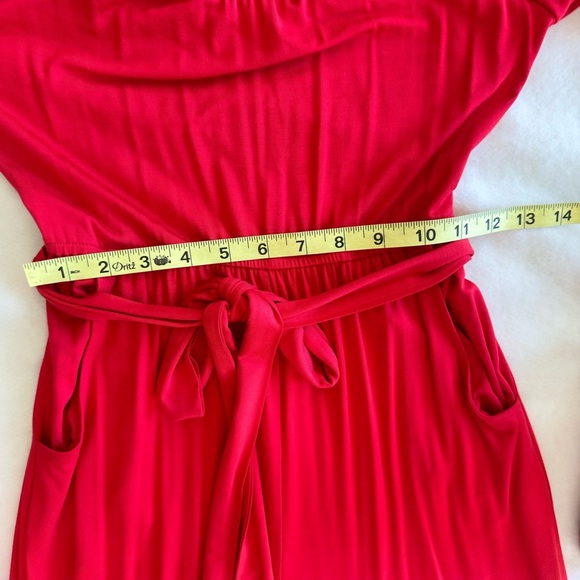 VA VA BY JOY HAN Red  Off The Shoulder Wide Leg Jumpsuit Size XS - Picture 8 of 12